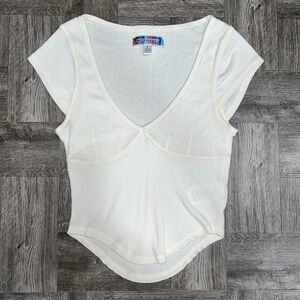NEW Urban Outfitters Cream Crop Top Size Small